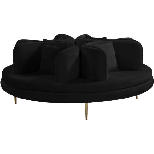 black round couch, wedding settee