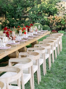 The Lennon Dining Chairs in action at an outdoor wedding.